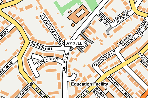 SW19 7EL map - OS OpenMap – Local (Ordnance Survey)