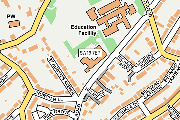 SW19 7EP map - OS OpenMap – Local (Ordnance Survey)