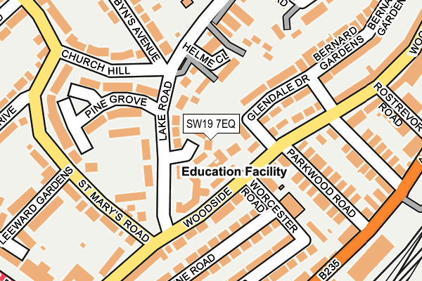 SW19 7EQ map - OS OpenMap – Local (Ordnance Survey)