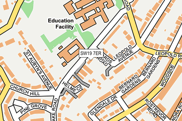 SW19 7ER map - OS OpenMap – Local (Ordnance Survey)