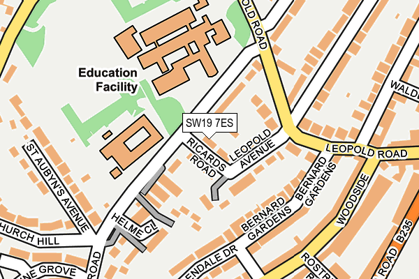 SW19 7ES map - OS OpenMap – Local (Ordnance Survey)