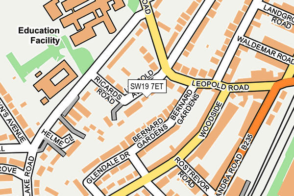 SW19 7ET map - OS OpenMap – Local (Ordnance Survey)