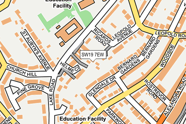 SW19 7EW map - OS OpenMap – Local (Ordnance Survey)