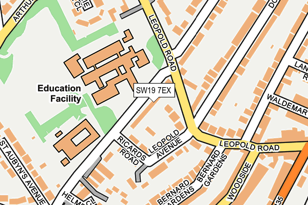 SW19 7EX map - OS OpenMap – Local (Ordnance Survey)