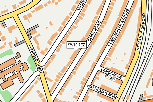 SW19 7EZ map - OS OpenMap – Local (Ordnance Survey)