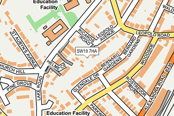 SW19 7HA map - OS OpenMap – Local (Ordnance Survey)