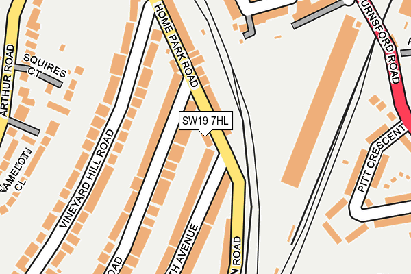 SW19 7HL map - OS OpenMap – Local (Ordnance Survey)