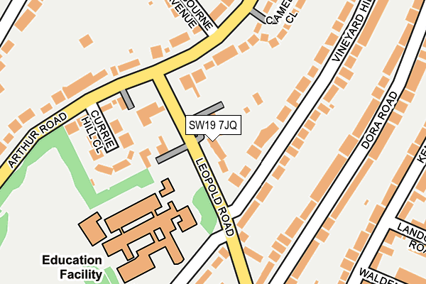 SW19 7JQ map - OS OpenMap – Local (Ordnance Survey)