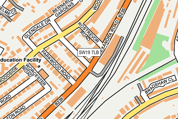 SW19 7LB map - OS OpenMap – Local (Ordnance Survey)