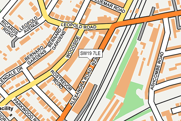 SW19 7LE map - OS OpenMap – Local (Ordnance Survey)