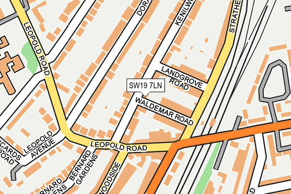 SW19 7LN map - OS OpenMap – Local (Ordnance Survey)