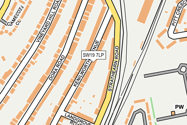 SW19 7LP map - OS OpenMap – Local (Ordnance Survey)
