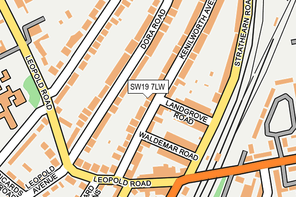 SW19 7LW map - OS OpenMap – Local (Ordnance Survey)