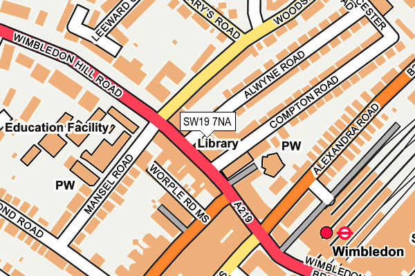 SW19 7NA map - OS OpenMap – Local (Ordnance Survey)