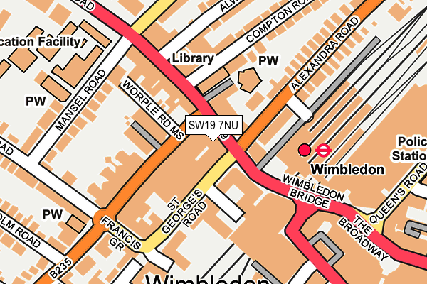 SW19 7NU map - OS OpenMap – Local (Ordnance Survey)