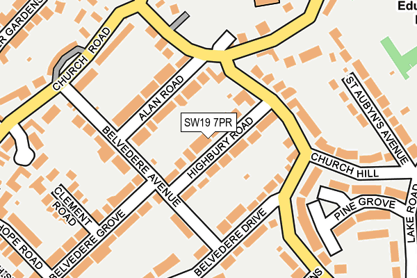 SW19 7PR map - OS OpenMap – Local (Ordnance Survey)