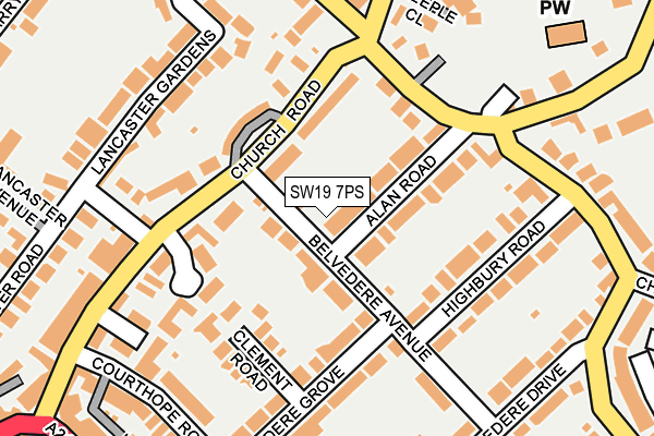 SW19 7PS map - OS OpenMap – Local (Ordnance Survey)