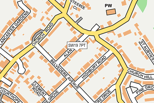 SW19 7PT map - OS OpenMap – Local (Ordnance Survey)