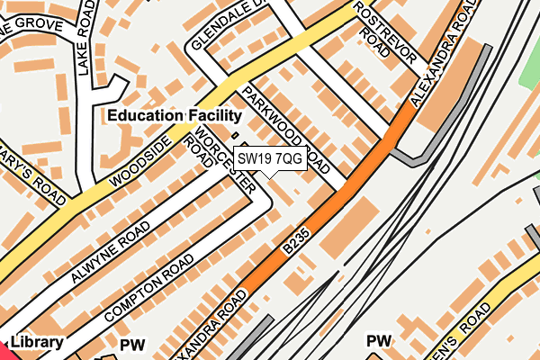 SW19 7QG map - OS OpenMap – Local (Ordnance Survey)
