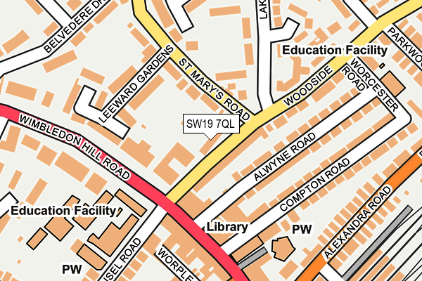 SW19 7QL map - OS OpenMap – Local (Ordnance Survey)