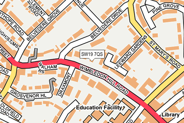 SW19 7QS map - OS OpenMap – Local (Ordnance Survey)