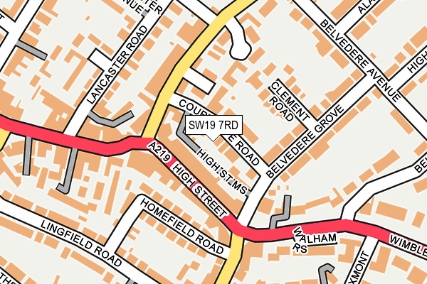 SW19 7RD map - OS OpenMap – Local (Ordnance Survey)