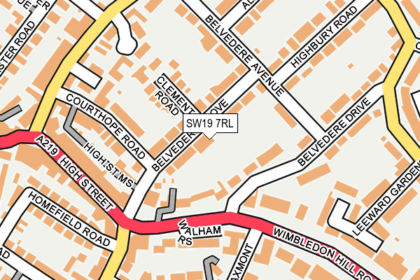 SW19 7RL map - OS OpenMap – Local (Ordnance Survey)