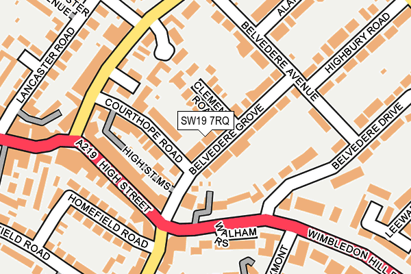 SW19 7RQ map - OS OpenMap – Local (Ordnance Survey)