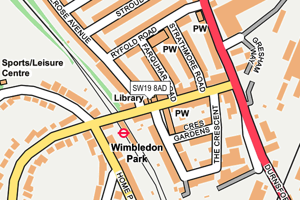 Map of THE WIMBLEDON LASER CLINIC LIMITED at local scale
