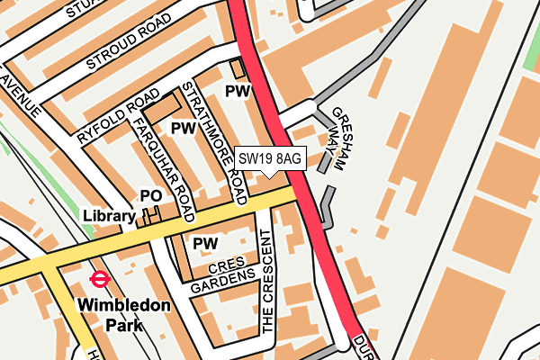 SW19 8AG map - OS OpenMap – Local (Ordnance Survey)