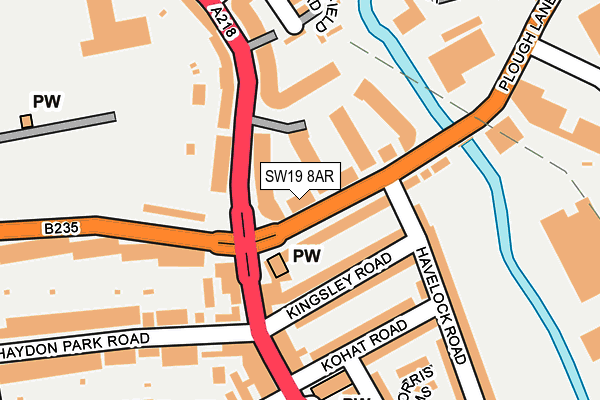 SW19 8AR map - OS OpenMap – Local (Ordnance Survey)