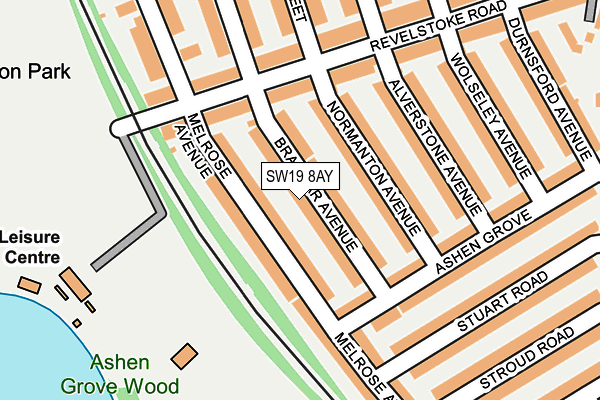 SW19 8AY map - OS OpenMap – Local (Ordnance Survey)