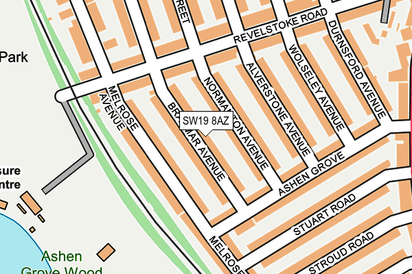 SW19 8AZ map - OS OpenMap – Local (Ordnance Survey)