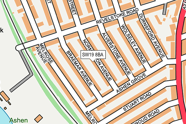 SW19 8BA map - OS OpenMap – Local (Ordnance Survey)