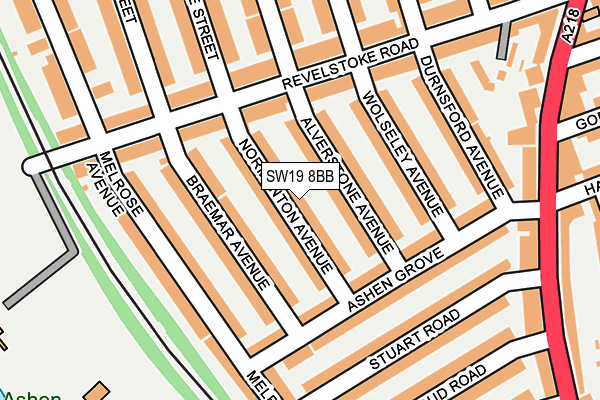 SW19 8BB map - OS OpenMap – Local (Ordnance Survey)