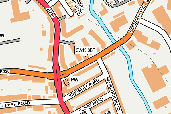 SW19 8BF map - OS OpenMap – Local (Ordnance Survey)