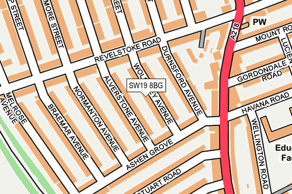 SW19 8BG map - OS OpenMap – Local (Ordnance Survey)