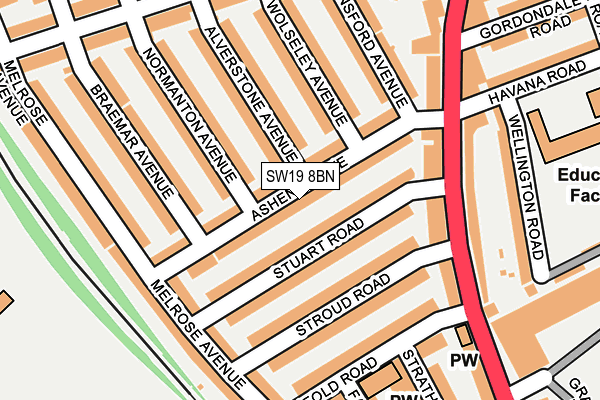 SW19 8BN map - OS OpenMap – Local (Ordnance Survey)