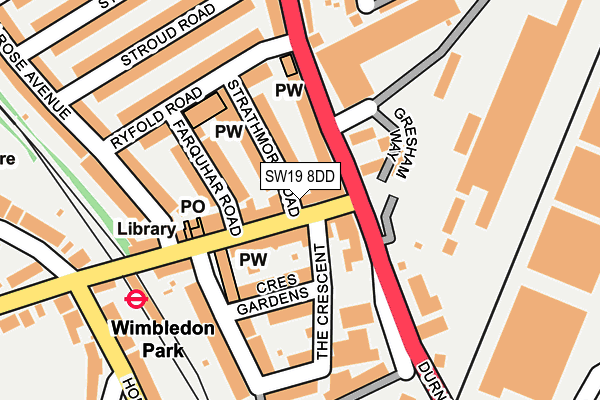 SW19 8DD map - OS OpenMap – Local (Ordnance Survey)