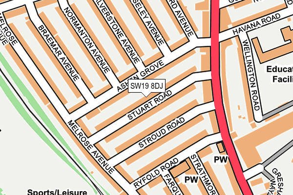 SW19 8DJ map - OS OpenMap – Local (Ordnance Survey)