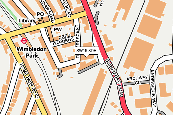 SW19 8DR map - OS OpenMap – Local (Ordnance Survey)