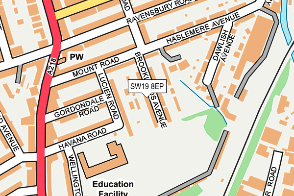 SW19 8EP map - OS OpenMap – Local (Ordnance Survey)