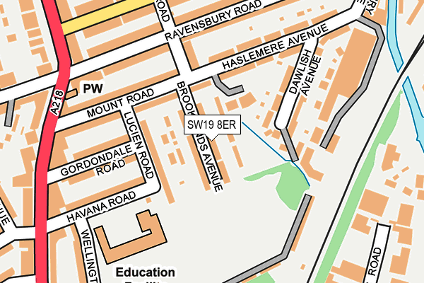 SW19 8ER map - OS OpenMap – Local (Ordnance Survey)