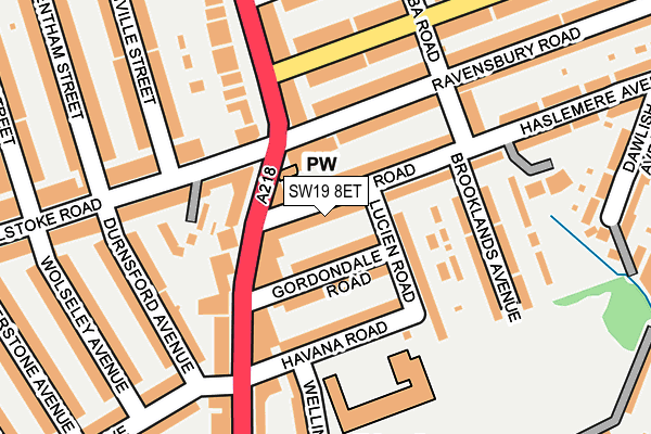 SW19 8ET map - OS OpenMap – Local (Ordnance Survey)