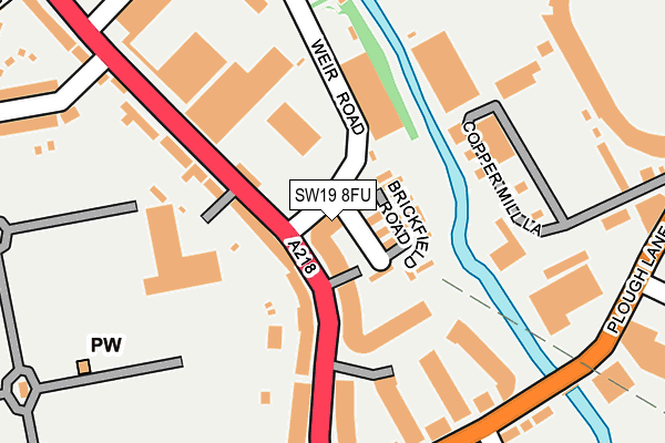 SW19 8FU map - OS OpenMap – Local (Ordnance Survey)