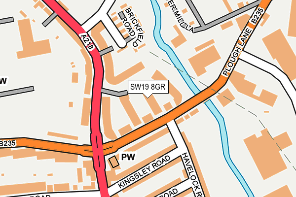 SW19 8GR map - OS OpenMap – Local (Ordnance Survey)