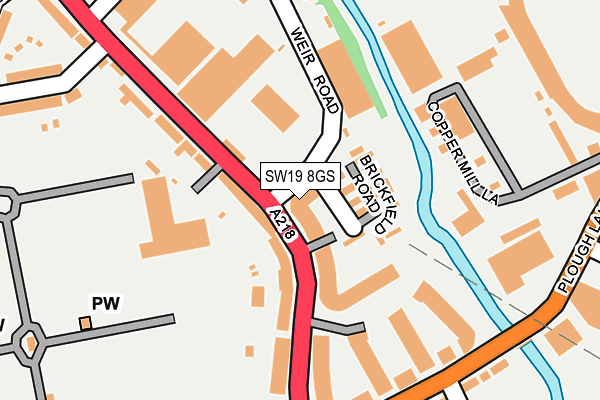 SW19 8GS map - OS OpenMap – Local (Ordnance Survey)