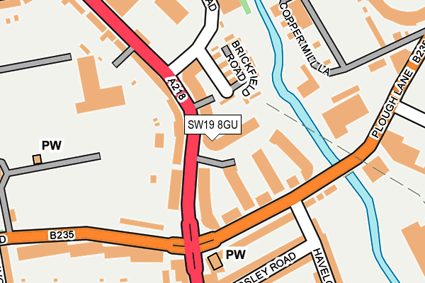 SW19 8GU map - OS OpenMap – Local (Ordnance Survey)