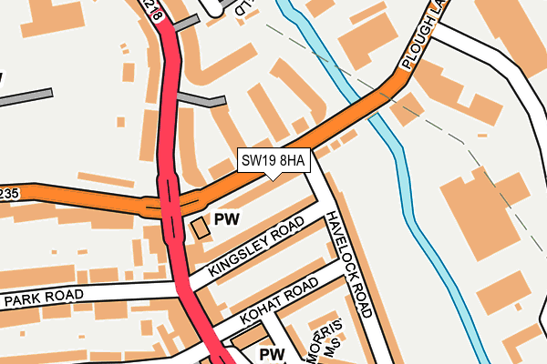 SW19 8HA map - OS OpenMap – Local (Ordnance Survey)