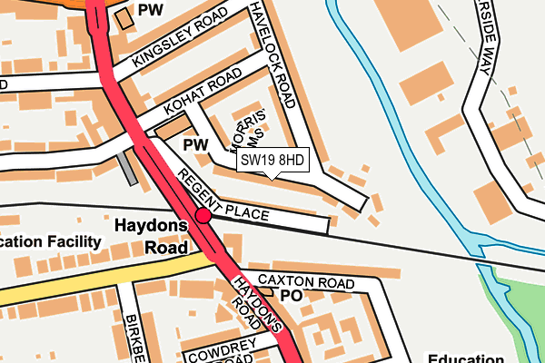 SW19 8HD map - OS OpenMap – Local (Ordnance Survey)